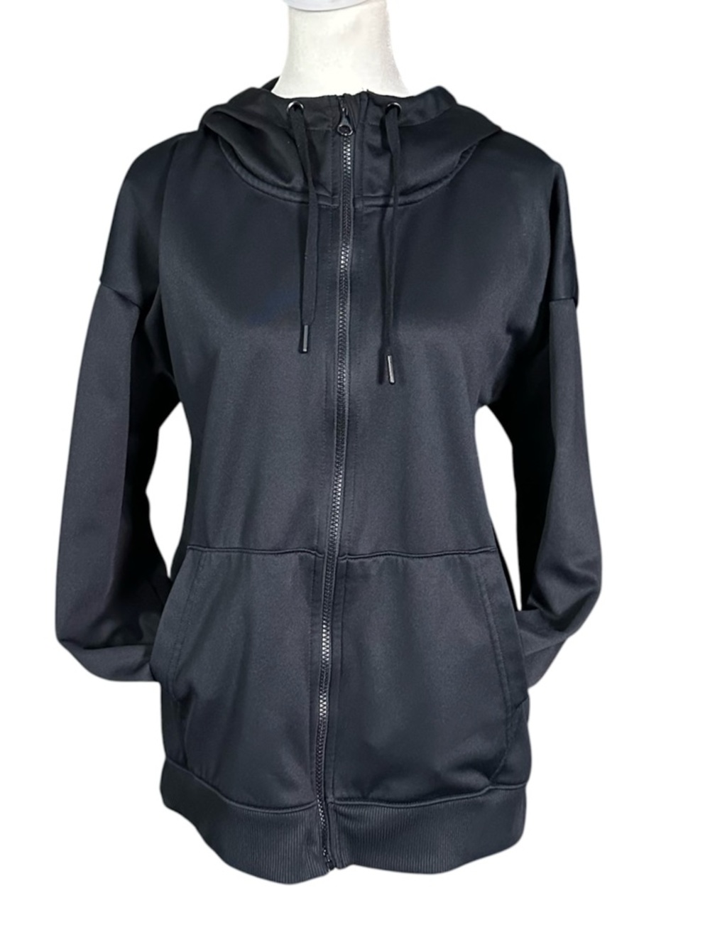 Mondetta Zip Up Performance High Neck Hoodie Sweatshirt Black Medium